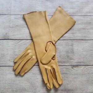 Vintage Mid-century Long Leather Gloves